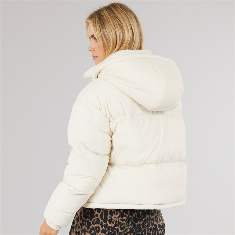 Brave Soul Womens Anise Short Puffer Cream