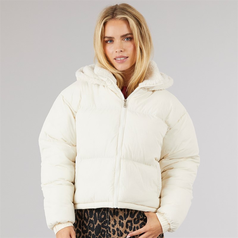 Brave Soul Womens Anise Short Puffer Cream