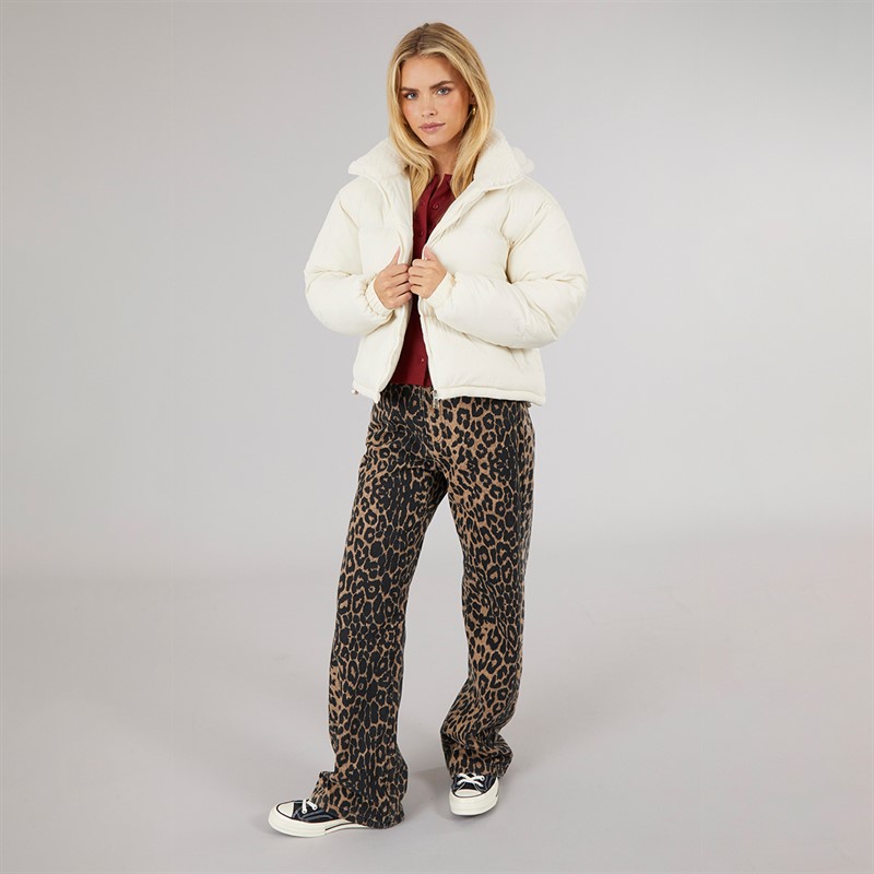 Brave Soul Womens Anise Short Puffer Cream