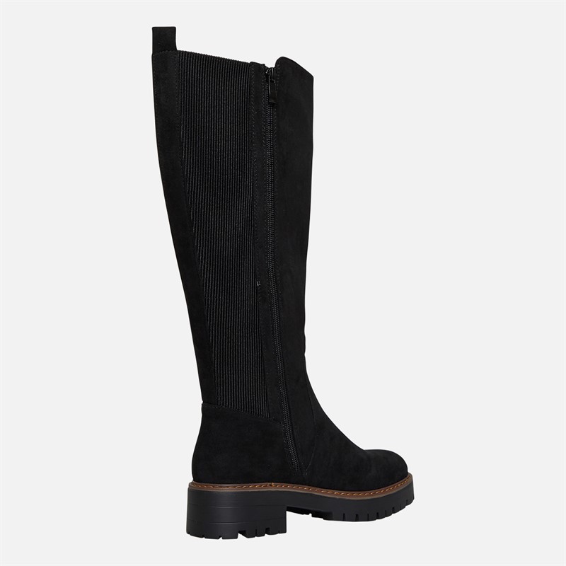 Brave Soul Womens Klara Knee High Boots Black