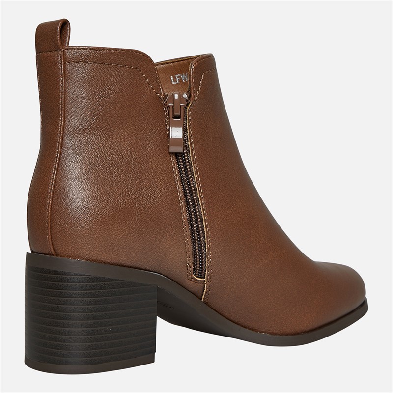 Brave Soul Womens Brae Soul Gail 2 Chunky Heel Ankle Boots Brown