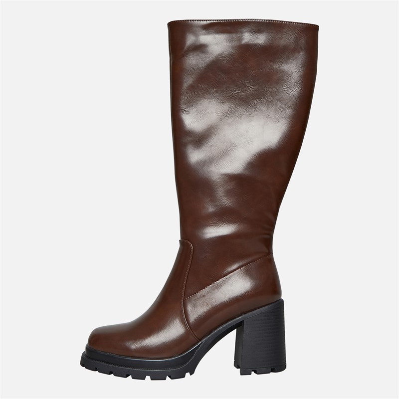 Brave Soul Womens Ceira Knee High Boots Brown