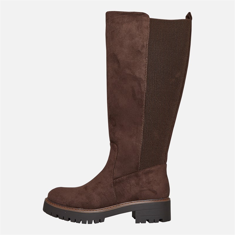 Brave Soul Womens Klara Knee High Boots Brown