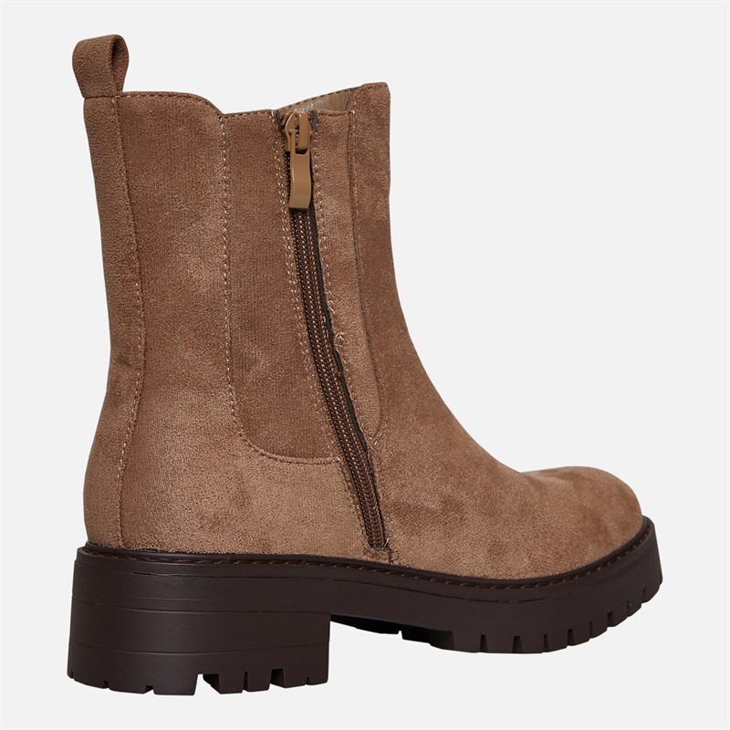 Brave Soul Womens Sam Chelsea Boots Brown