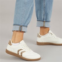Brave Soul Womens Jayla Trainers White/Leopard
