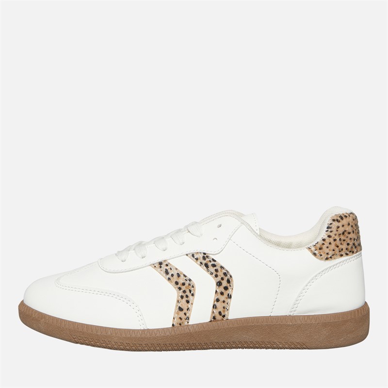 Brave Soul Womens Jayla Trainers White/Leopard