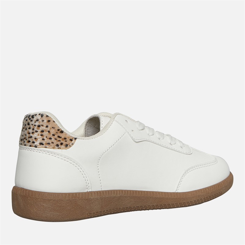 Brave Soul Womens Jayla Trainers White/Leopard