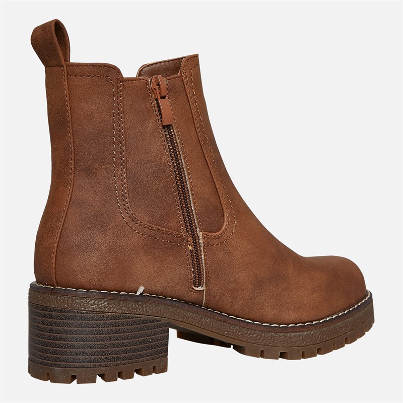 Brave Soul Womens Sara Chelsea Boots Brown