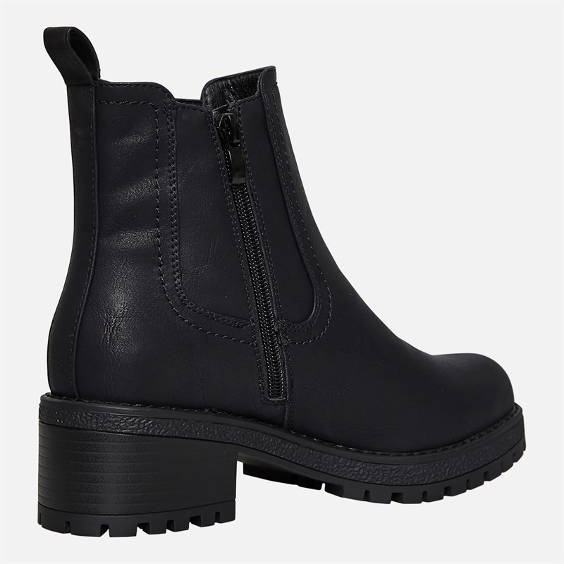 Brave Soul Womens Sara Chelsea Boots Black