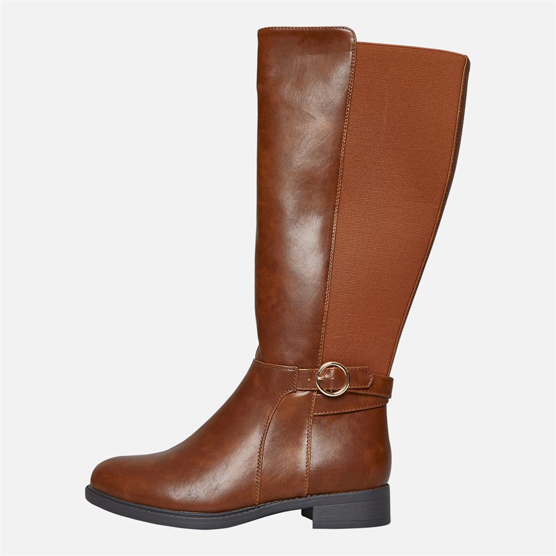 Brave Soul Womens Beck Knee High Boots Dark Tan