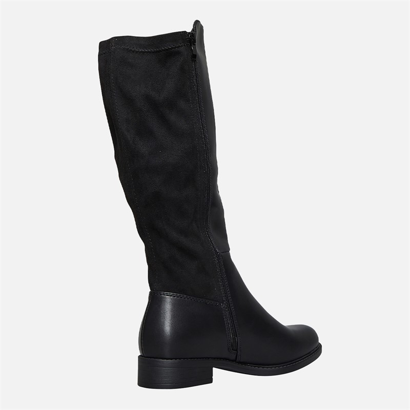 Brave Soul Womens Anna Knee High Boots Black