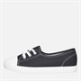 Brave Soul Womens Gemma PU Trainers Black/White