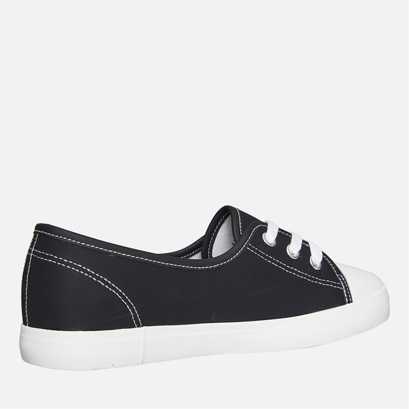 Brave Soul Womens Gemma PU Trainers Black/White