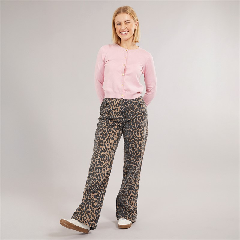 Brave Soul Womens Smarter Crew Neck Cardigan Pink