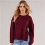 Brave Soul Womens Boyce Crew Neck Jumper Wine