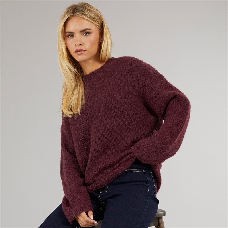 Womens Val Turtle Neck Jumper Aubergine - Size XS