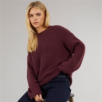 Brave Soul Womens Val Turtle Neck Jumper Aubergine