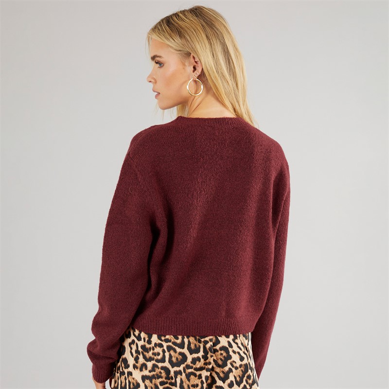 Brave Soul Womens Eva Cardigan Aubergine