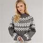 Brave Soul Womens Fabsa Fairisle Jumper Charcoal Mel/Ivory/Silver