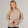Brave Soul Womens Mossom Turtle Neck Jumper Mink Melange
