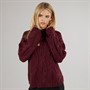 Brave Soul Womens Cybil Turtle Neck Cable Jumper Aubergine