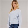 Brave Soul Womens Sydney V-Neck Fisherman Jumper Pastel Blue
