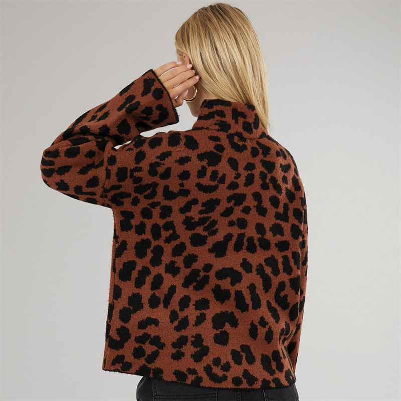 Brave Soul Womens Anders Animal Tunic Brown/Black