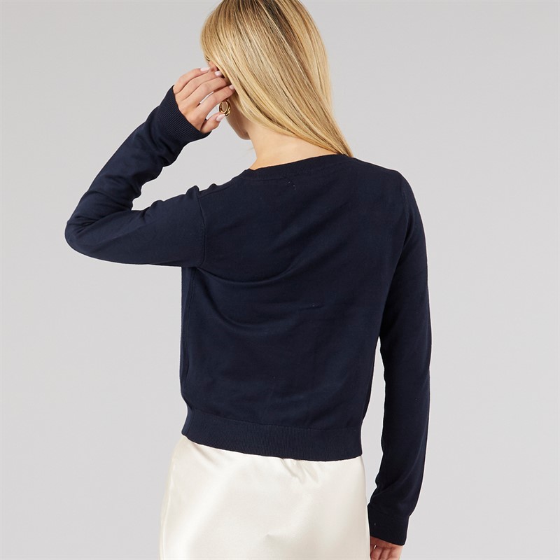 Brave Soul Womens Smarter Crew Neck Cardigan Navy