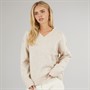 Brave Soul Womens Jonie V-Neck Jumper Oatmeal