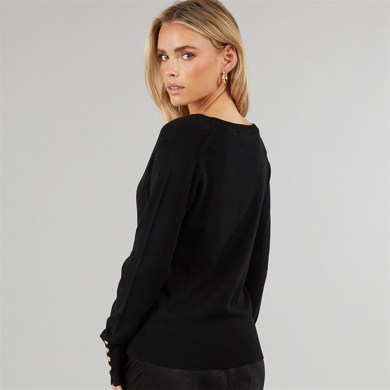 Brave Soul Womens Ivy V-Neck Jumper Black