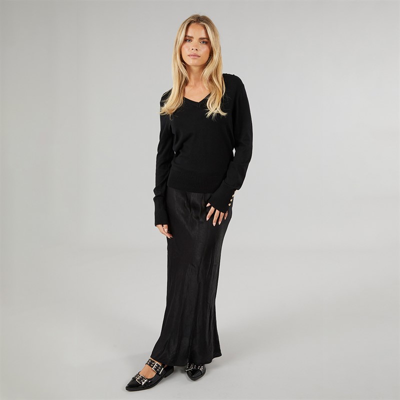 Brave Soul Womens Ivy V-Neck Jumper Black