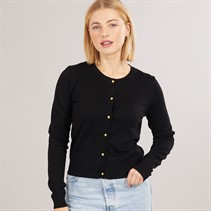 Brave Soul Womens Smarter Crew Neck Cardigan Black