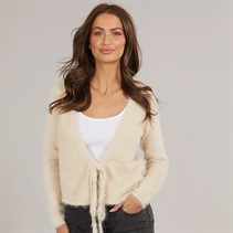 Brave Soul Womens Dora Fluffy Cardigan Oatmeal