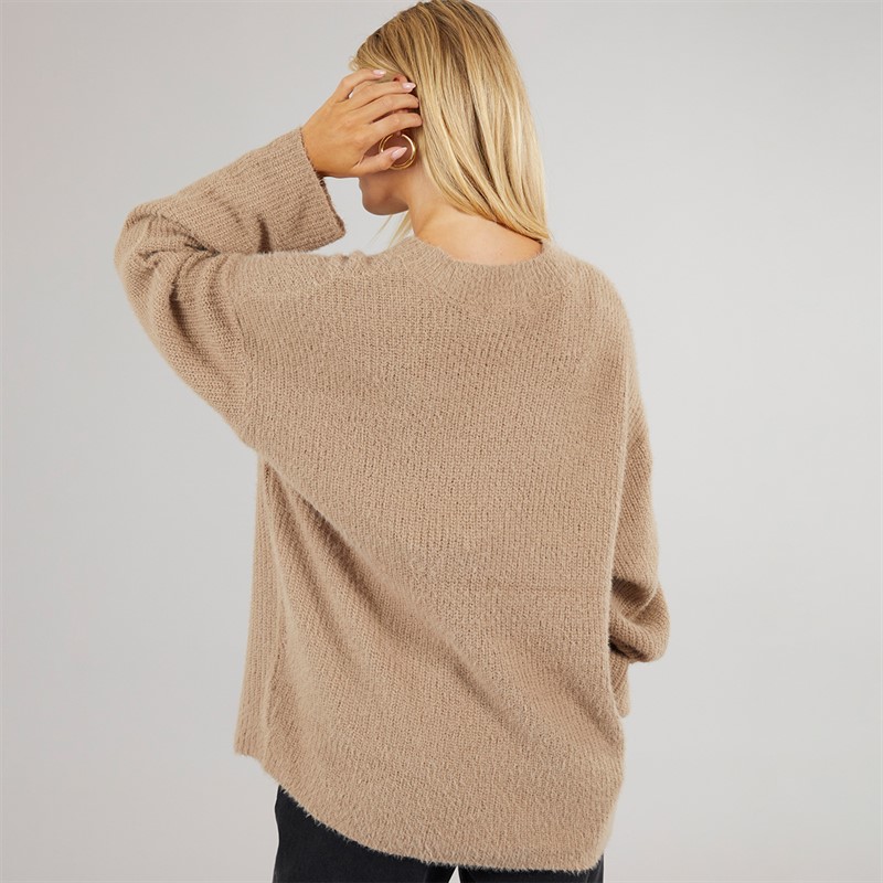 Brave Soul Womens Val Turtle Neck Jumper Mink