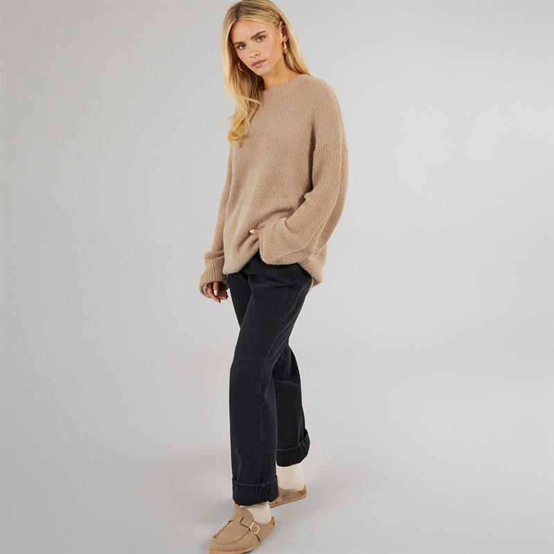 Brave Soul Womens Val Turtle Neck Jumper Mink