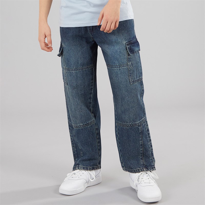 Brave Soul Boys Loose Fit Jeans Mid Blue