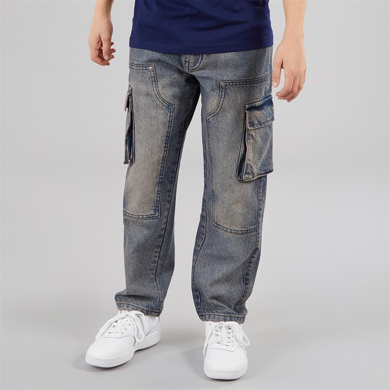 Brave Soul Boys Loose Fit Jeans Mid Blue - Size 9/10Y