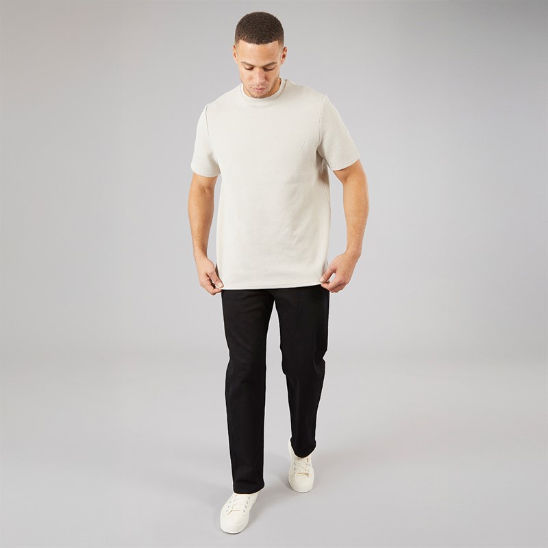 Brave Soul Mens Straight Fit Denim Jeans Blackwash