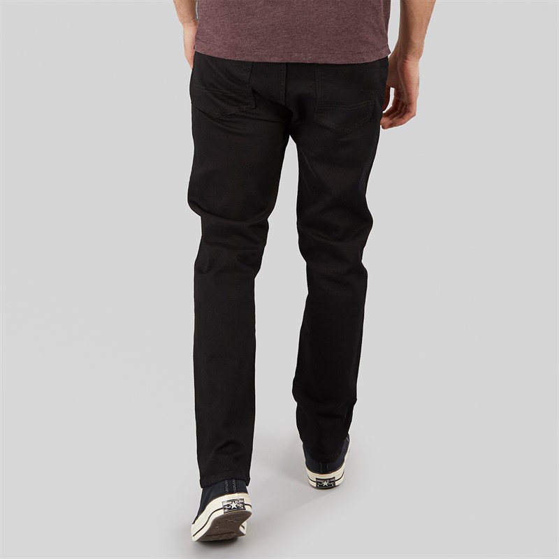 Brave Soul Mens Slim Fit Denim Jeans Blackwash