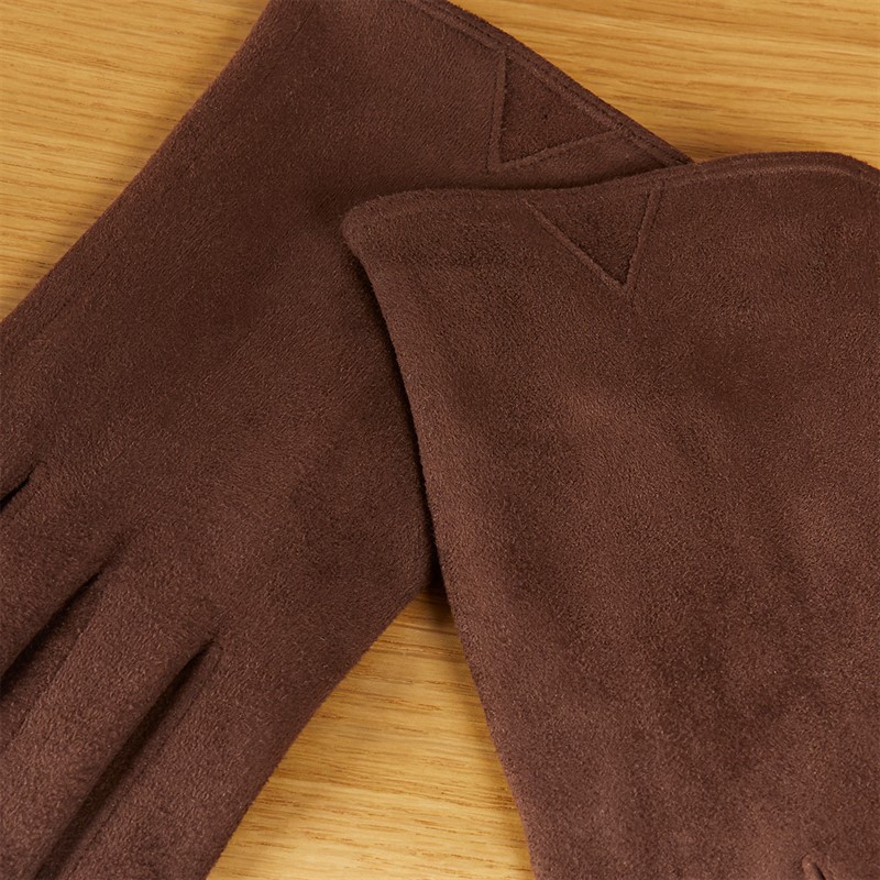 Brave Soul Mens Suede Gloves Dark Brown