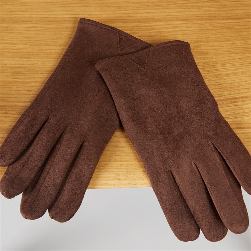 Brave Soul Mens Suede Gloves Dark Brown