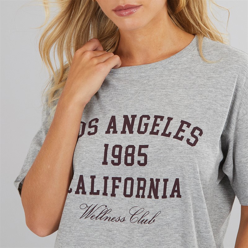 Brave Soul Womens Lala T-Shirt Grey Marl