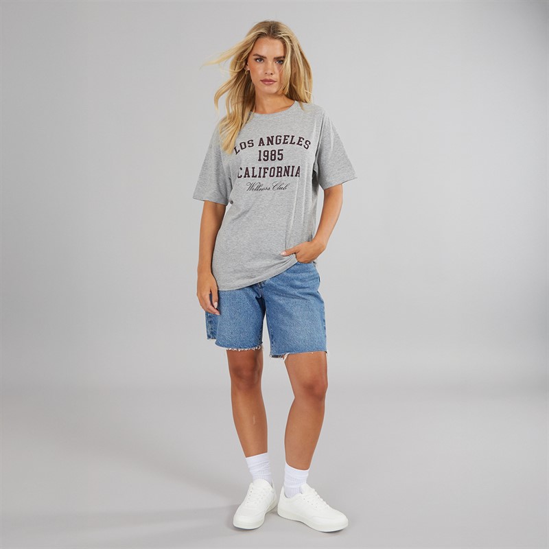 Brave Soul Womens Lala T-Shirt Grey Marl