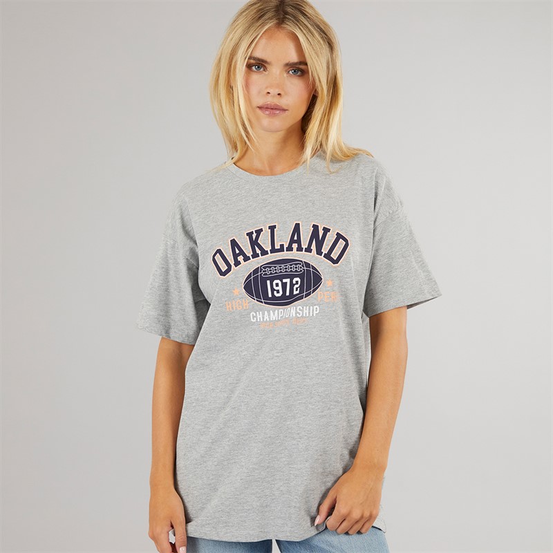 Womens Graphic T-Shirt Dark Grey Marl - Size XL