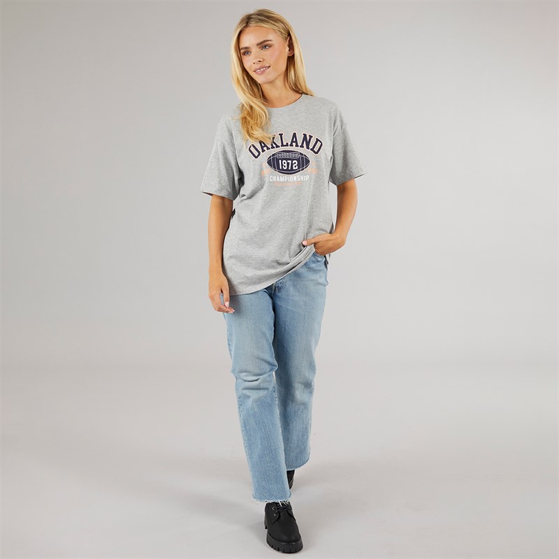 Brave Soul Womens Graphic T-Shirt Dark Grey Marl