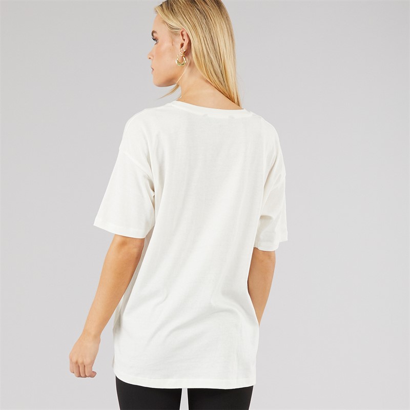 Brave Soul Womens Laurel Graphic T-Shirt Cream