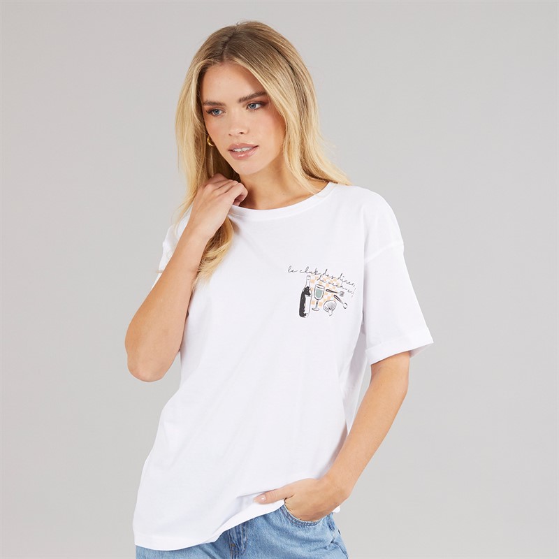 Brave Soul Womens Graphic T-Shirt White