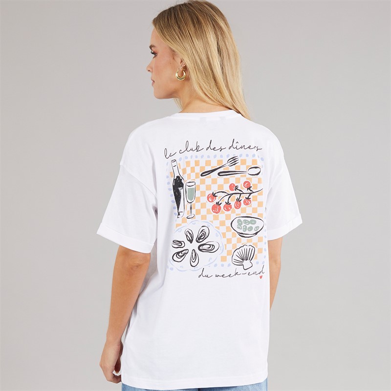 Brave Soul Womens Graphic T-Shirt White