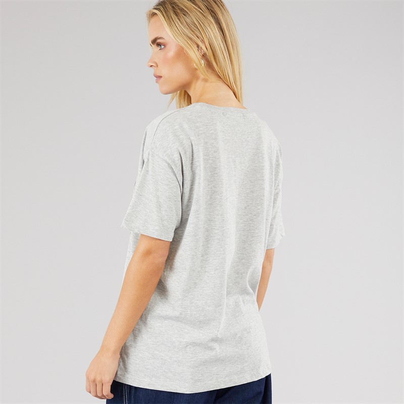 Brave Soul Womens Laurel Graphic T-Shirt Silver Grey Marl