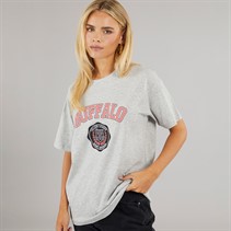 Brave Soul Womens Graphic T-Shirt Silver Grey Marl